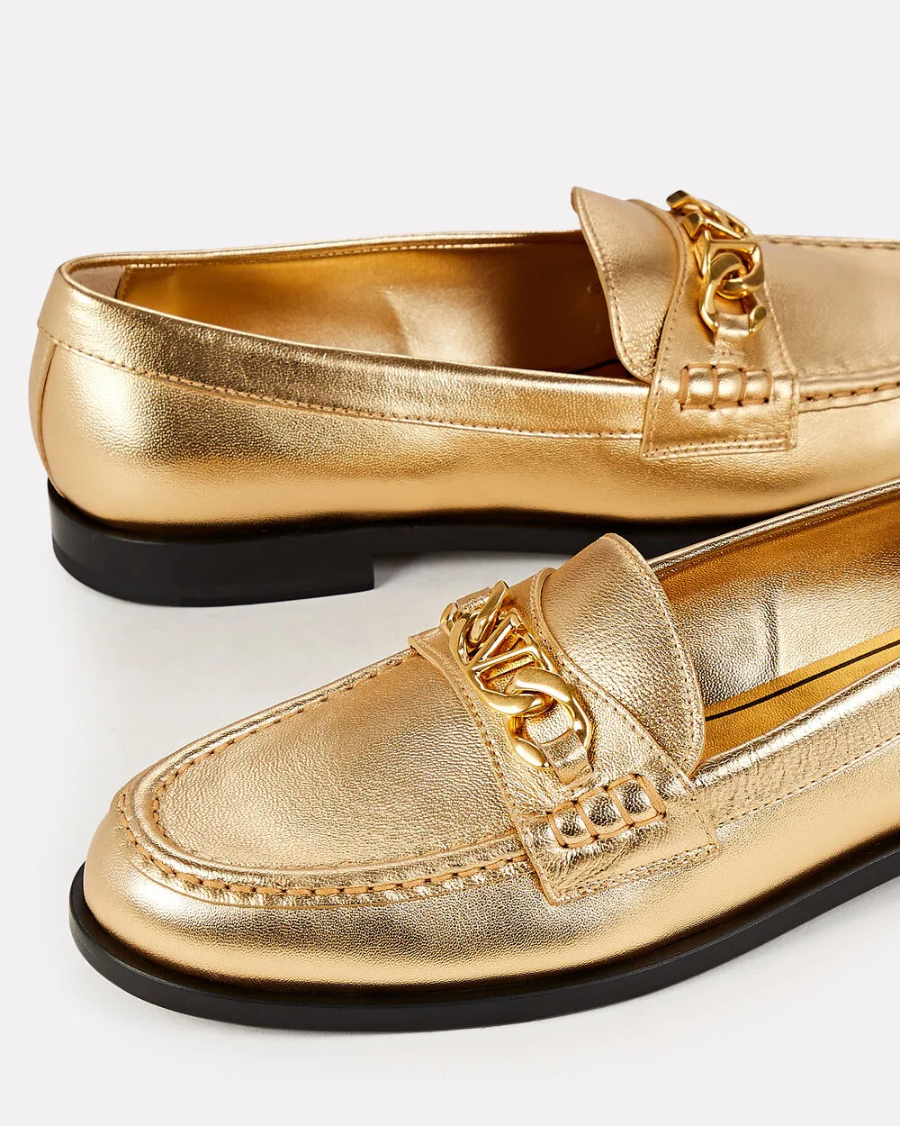 Vlogo Chain Metallic Leather Loafers sold by INTERMIX product image thumbnail 2
