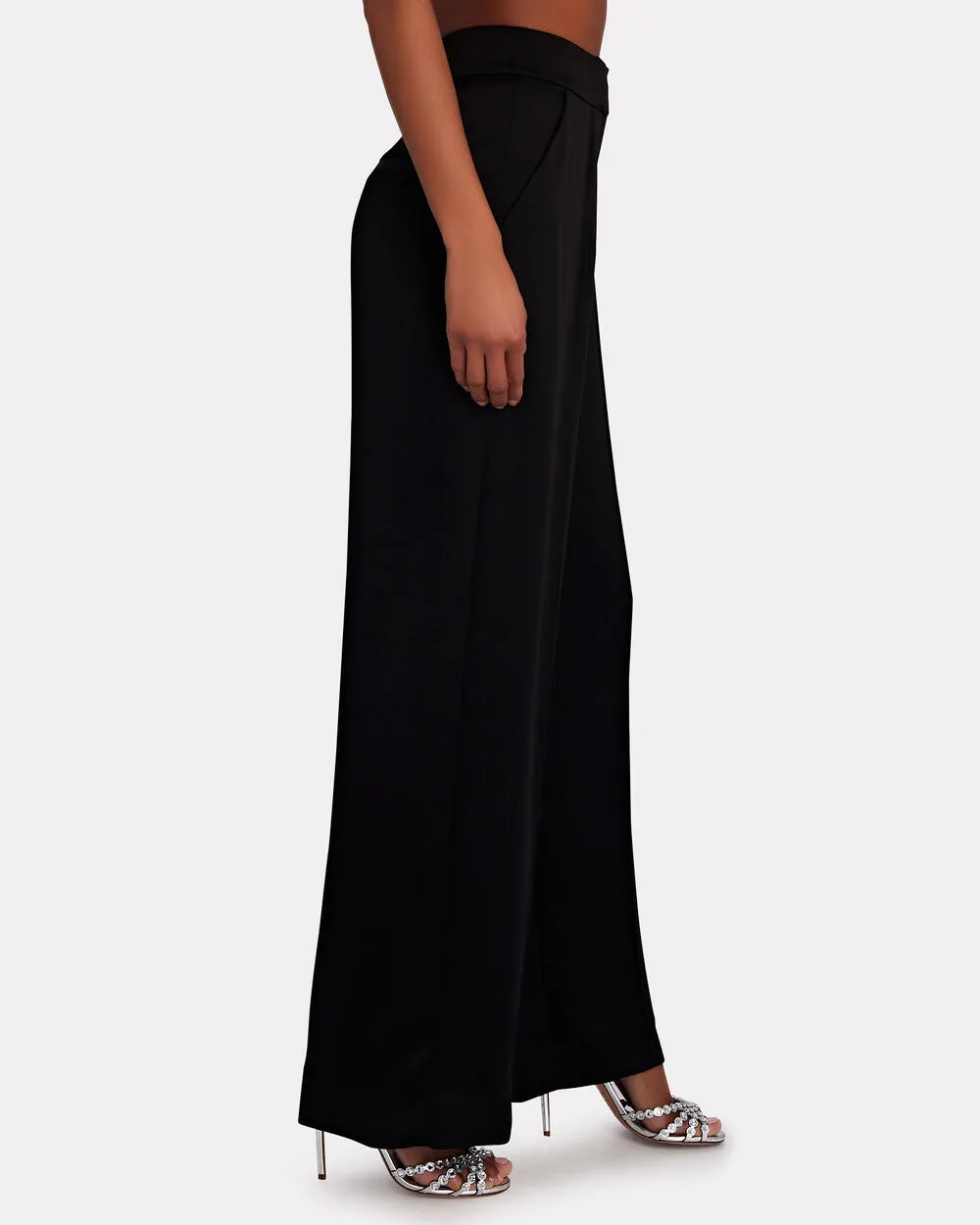 Kyra Satin-Crepe Wide-Leg Pants sold by INTERMIX product image thumbnail 5
