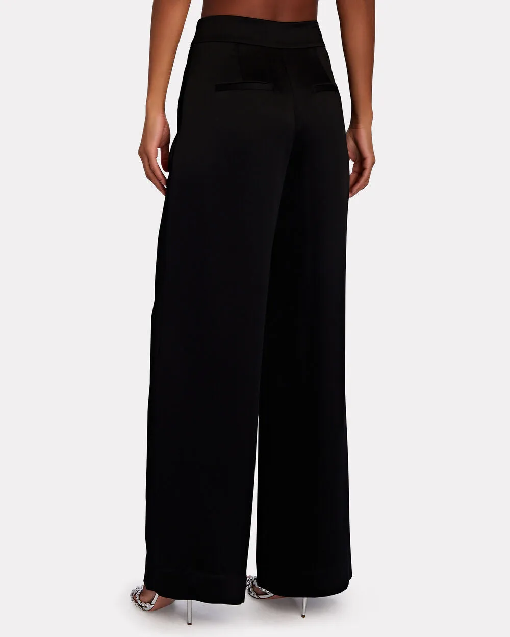 Kyra Satin-Crepe Wide-Leg Pants sold by INTERMIX product image thumbnail 2