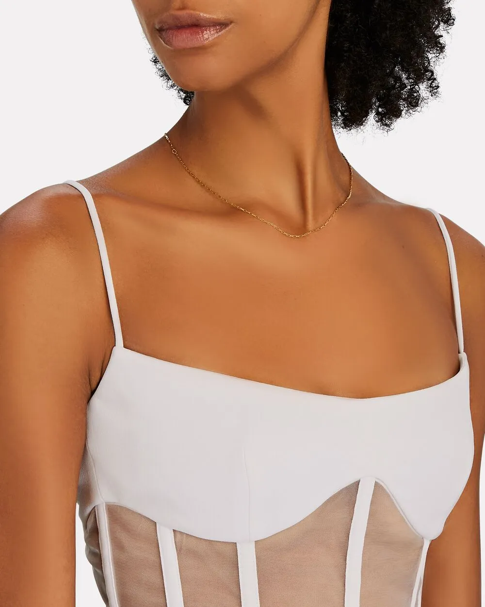 Tulle-Trimmed Crepe Corset Top sold by INTERMIX product image thumbnail 4