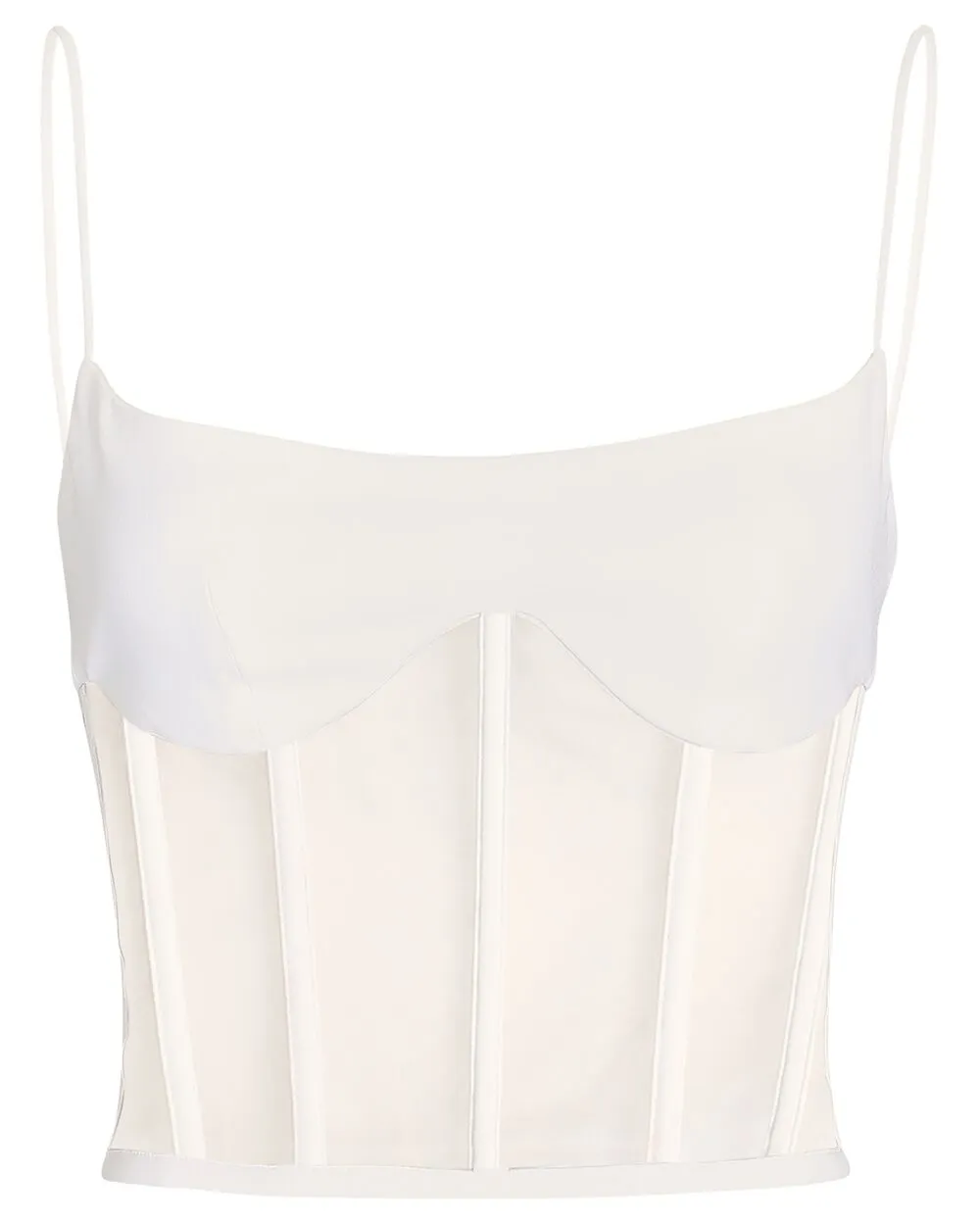 Tulle-Trimmed Crepe Corset Top sold by INTERMIX product image thumbnail 5