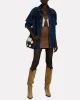 Kira Denim Fringed Shirt Jacket sold by INTERMIX