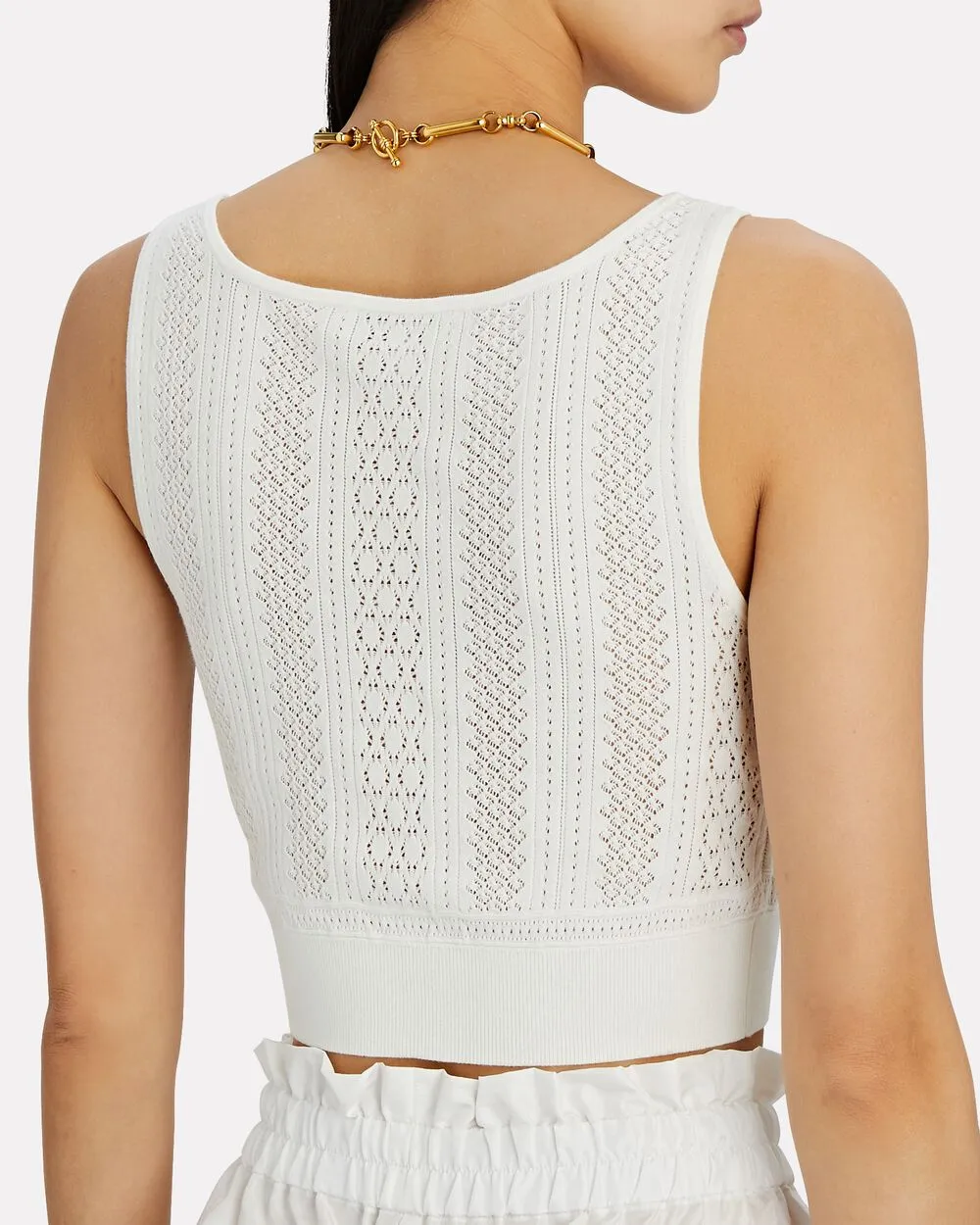 Tyra Pointelle Knit Crop Top sold by INTERMIX product image thumbnail 2