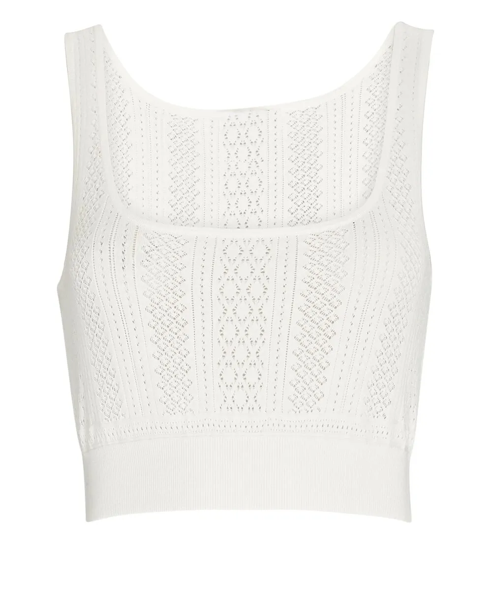 Tyra Pointelle Knit Crop Top sold by INTERMIX product image thumbnail 3