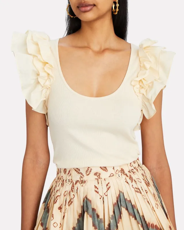 Koa Ruffled Rib Knit Tank sold by INTERMIX