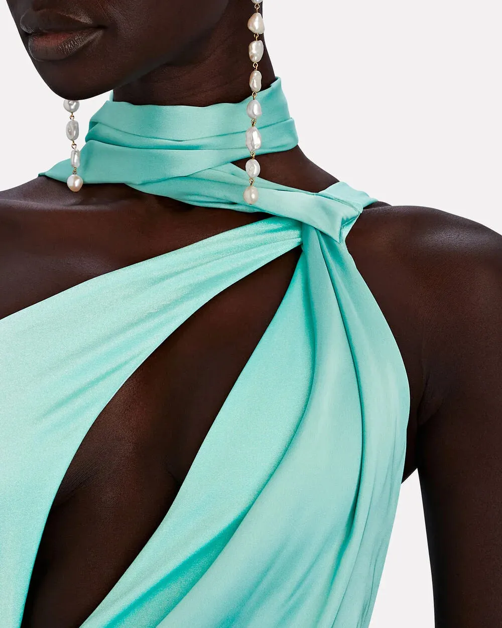 Asaka Cut-Out Satin Maxi Dress sold by INTERMIX product image thumbnail 3