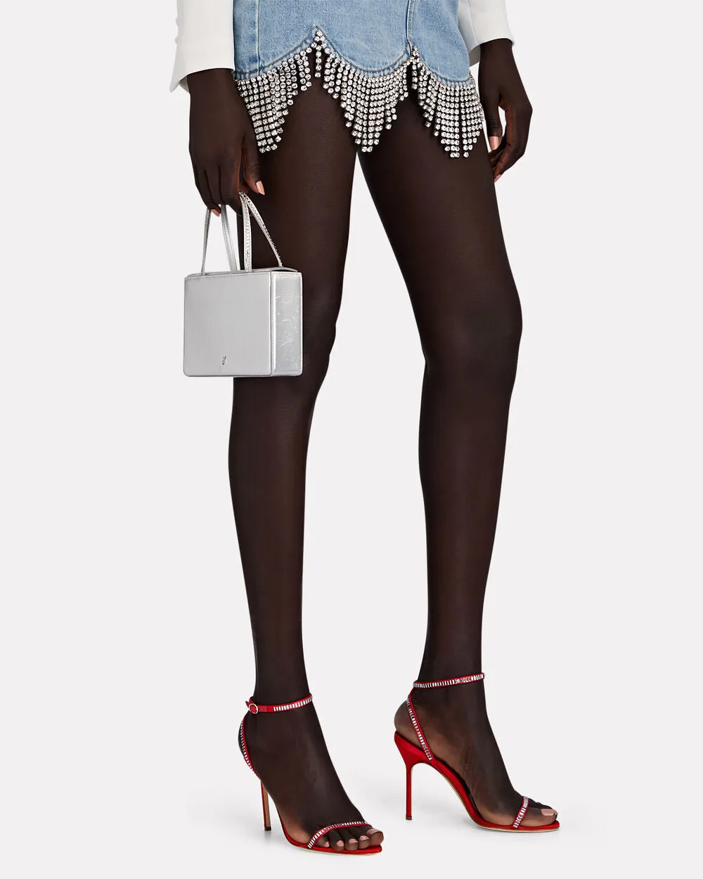 Crinastra Crystal-Embellished Satin Sandals sold by INTERMIX