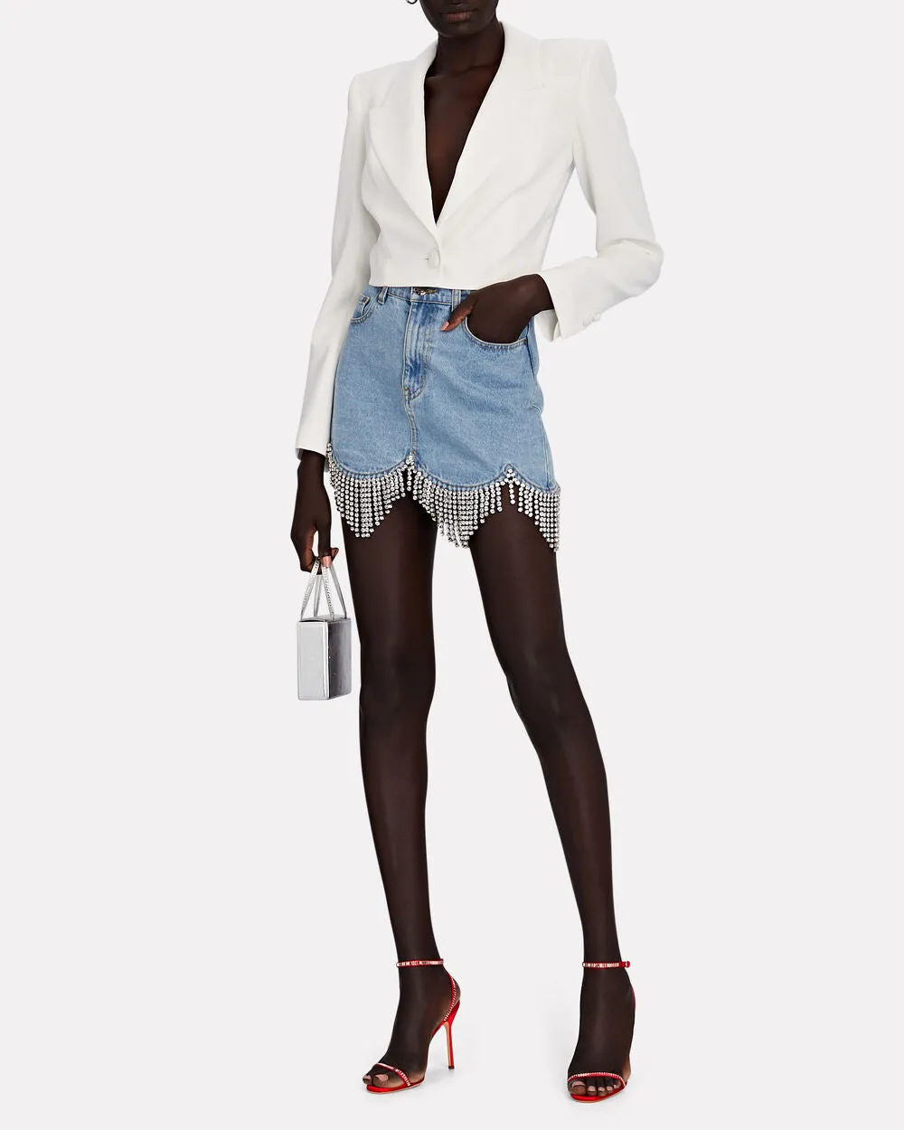 Crinastra Crystal-Embellished Satin Sandals sold by INTERMIX product image thumbnail 5