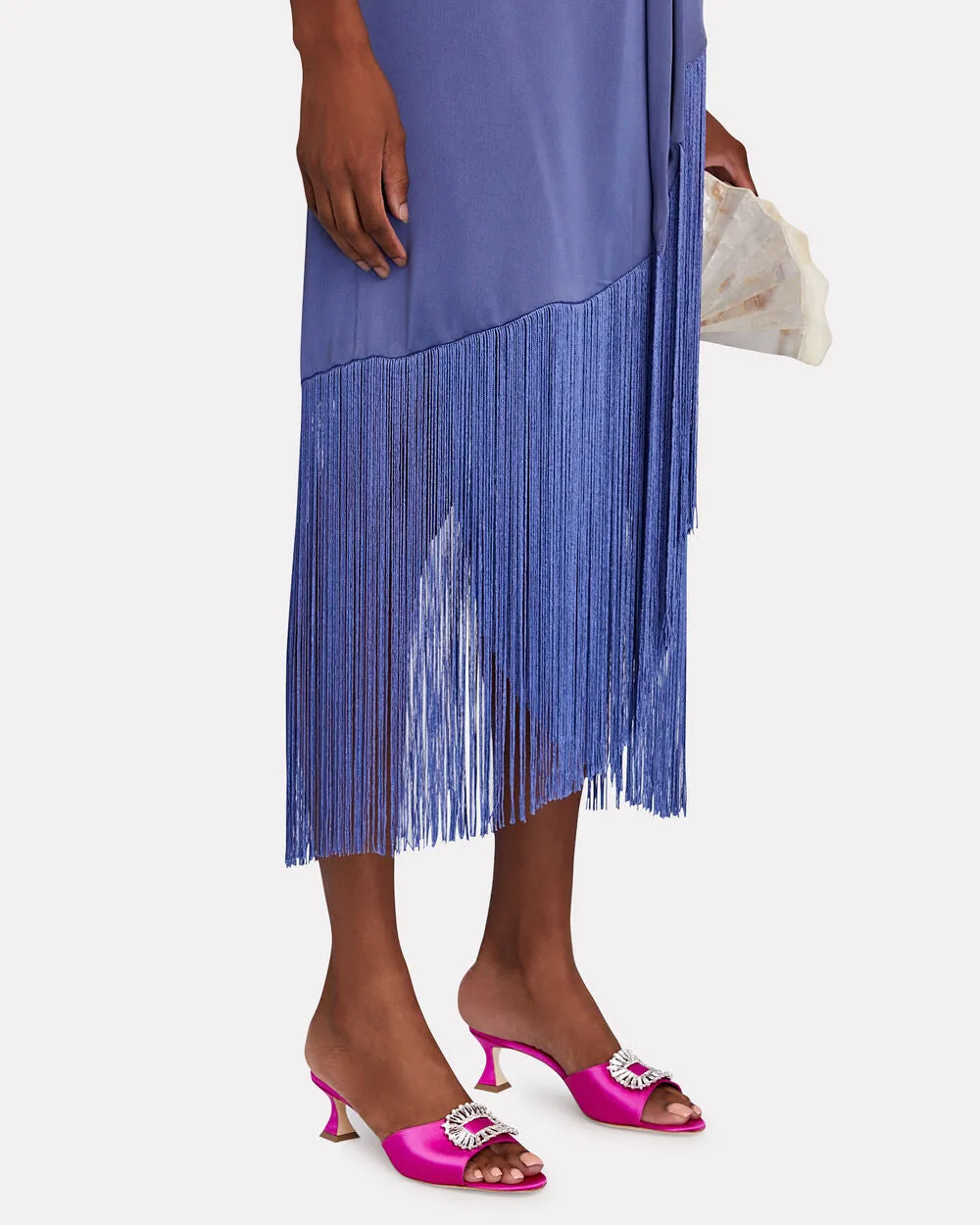 Laalita 50 Crystal Satin Mules sold by INTERMIX