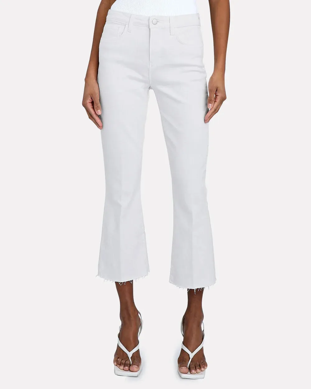 Kendra High Rise Crop Flare Jeans sold by INTERMIX