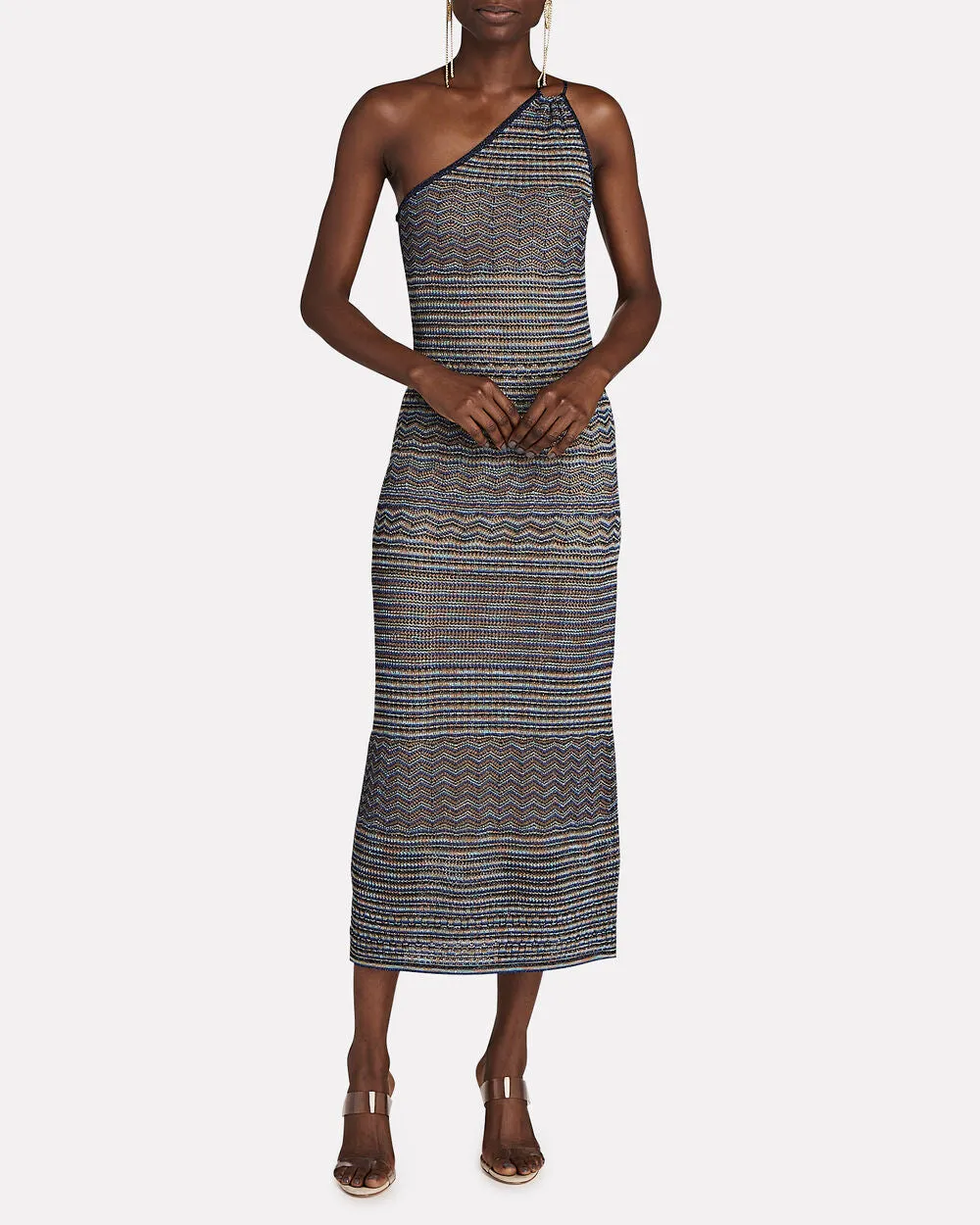 Jovana One-Shoulder Knit Midi Dress sold by INTERMIX