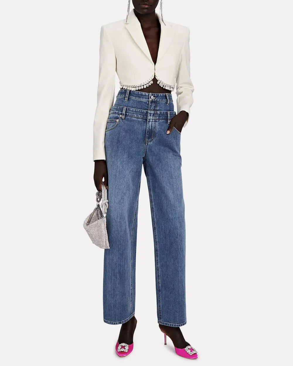 Hangisi Crystal Satin Mules sold by INTERMIX product image thumbnail 4