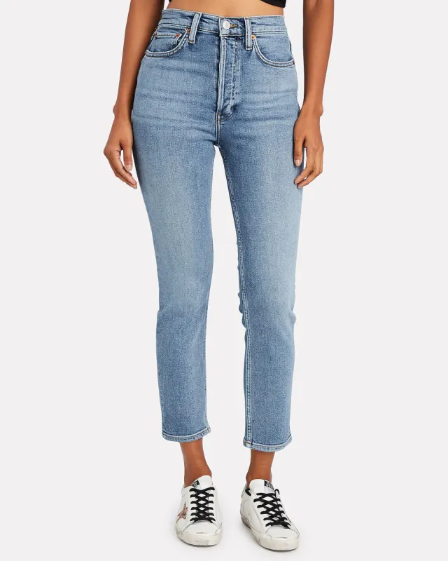 High-Rise Ankle Crop Jeans sold by INTERMIX