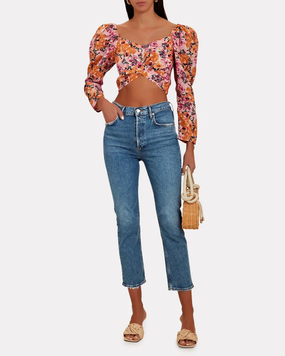 Riley High-Rise Straight Cropped Jeans sold by INTERMIX product image thumbnail 5