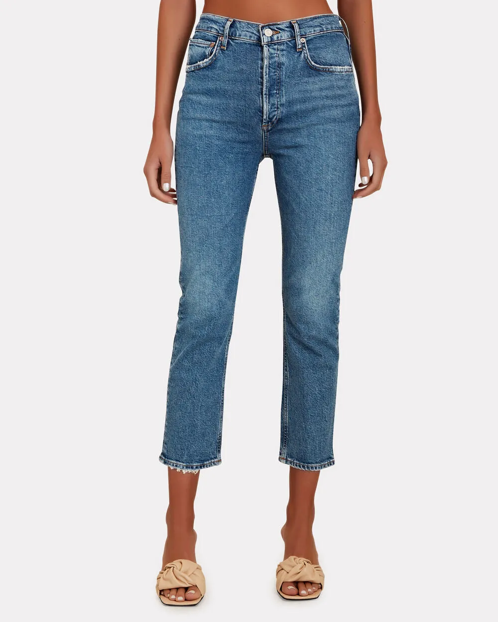 Riley High-Rise Straight Cropped Jeans sold by INTERMIX
