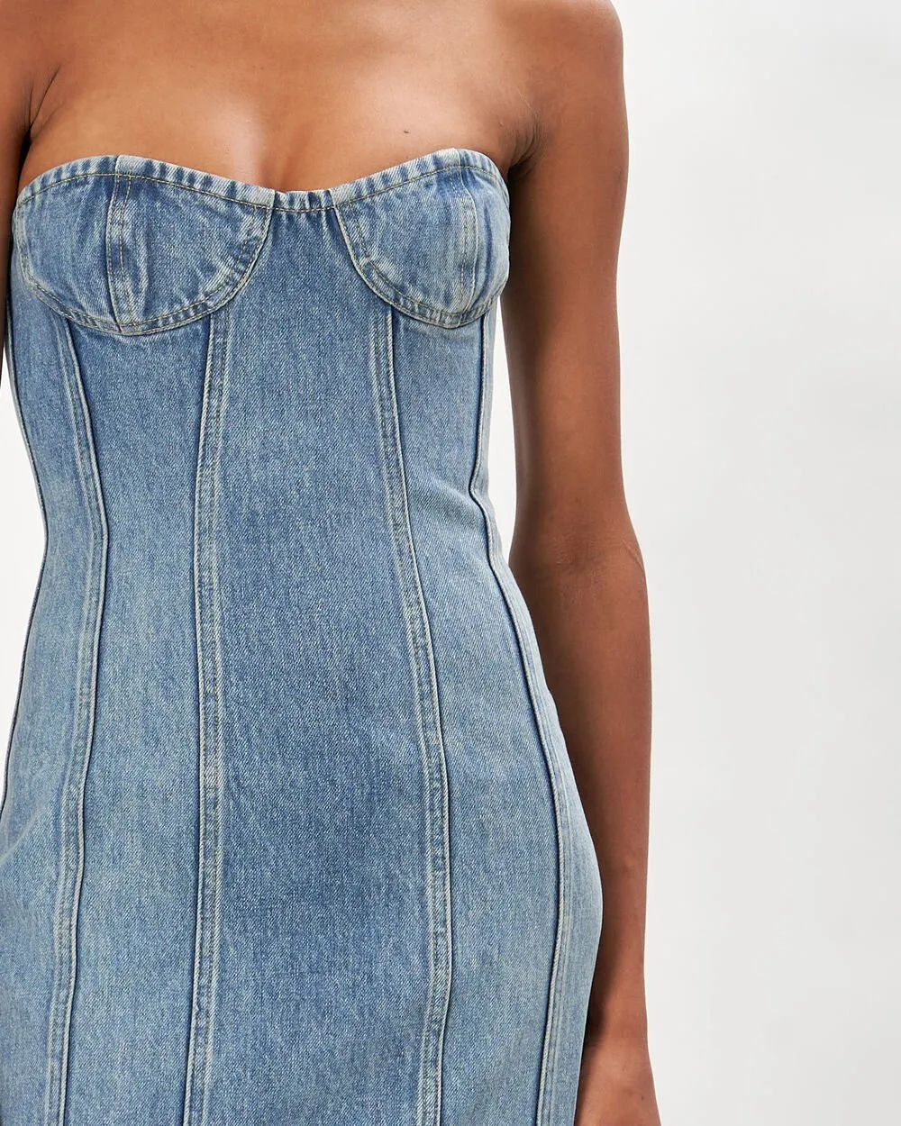 Kylen Denim Mini Dress sold by INTERMIX product image thumbnail 3
