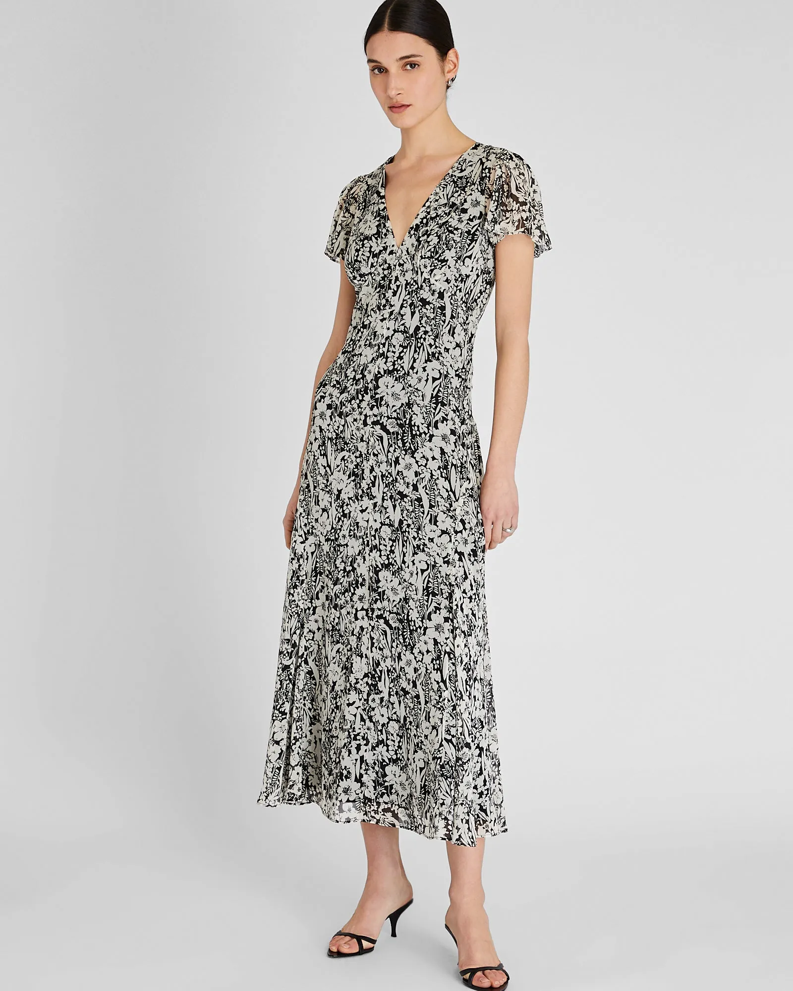 Flutter Sleeve Midi Dress sold by INTERMIX