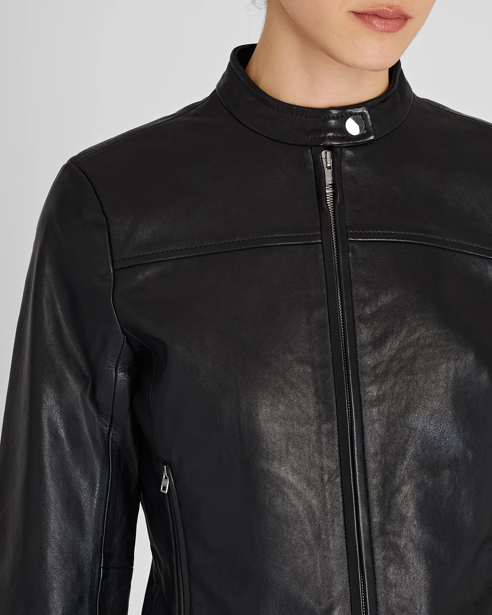 Leather Racer Jacket sold by INTERMIX product image thumbnail 2