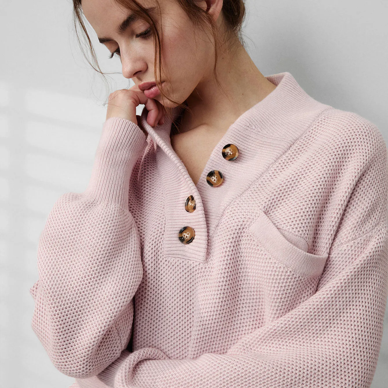 Cottonsilk™ Pocket Henley sold by INTERMIX product image thumbnail 4