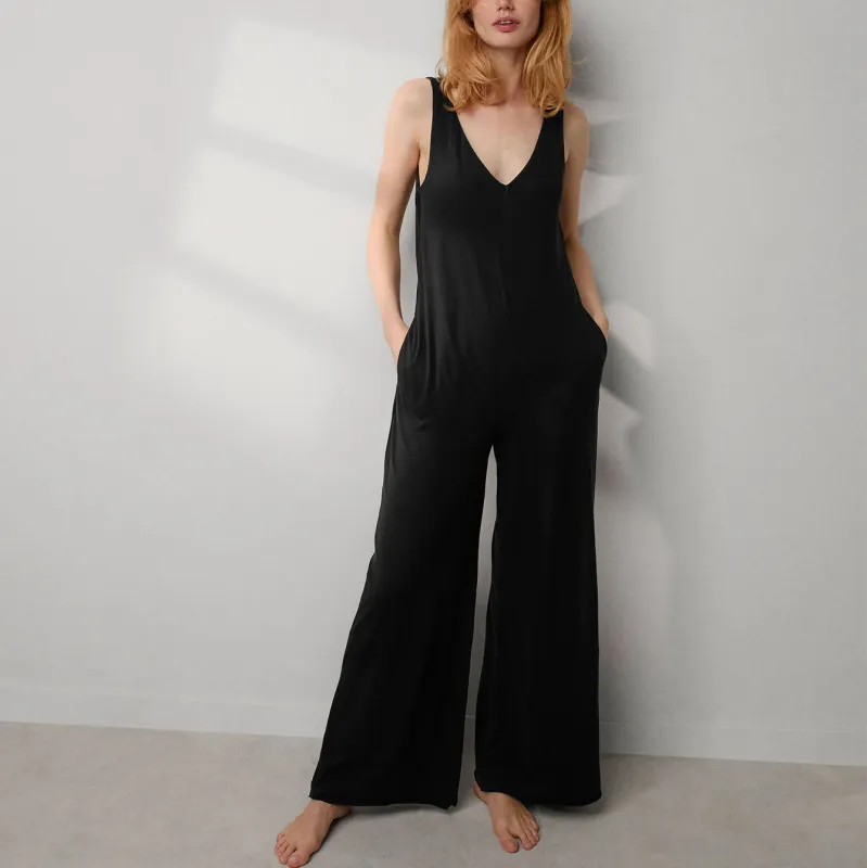 Organic Pima Double V Jumpsuit sold by INTERMIX