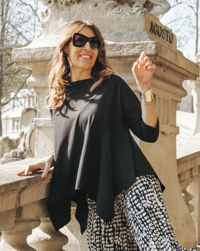 Tekbika Alexia Handkerchief Top, Black sold by INTERMIX