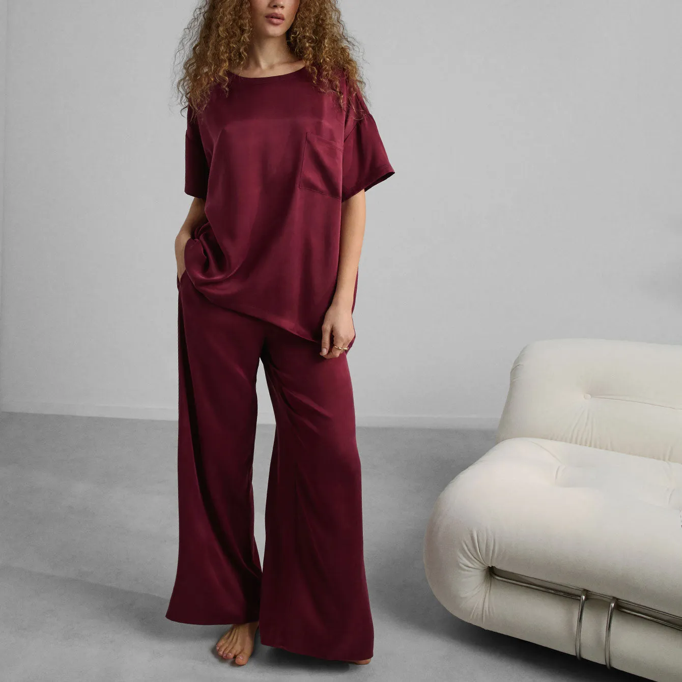 Washable Silk Tee Pant Set sold by INTERMIX product image thumbnail 2