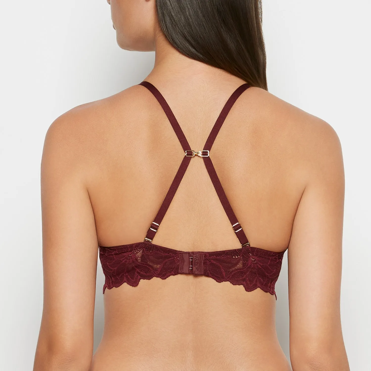 Push up bra with all over Reverie Lace in Russian Ruby sold by INTERMIX product image thumbnail 4