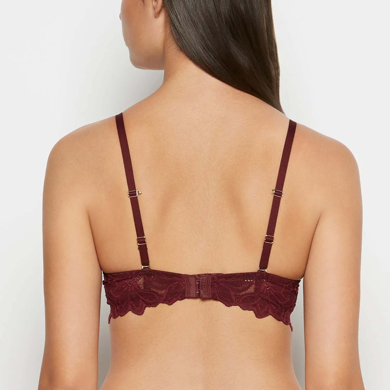 Push up bra with all over Reverie Lace in Russian Ruby sold by INTERMIX product image thumbnail 3