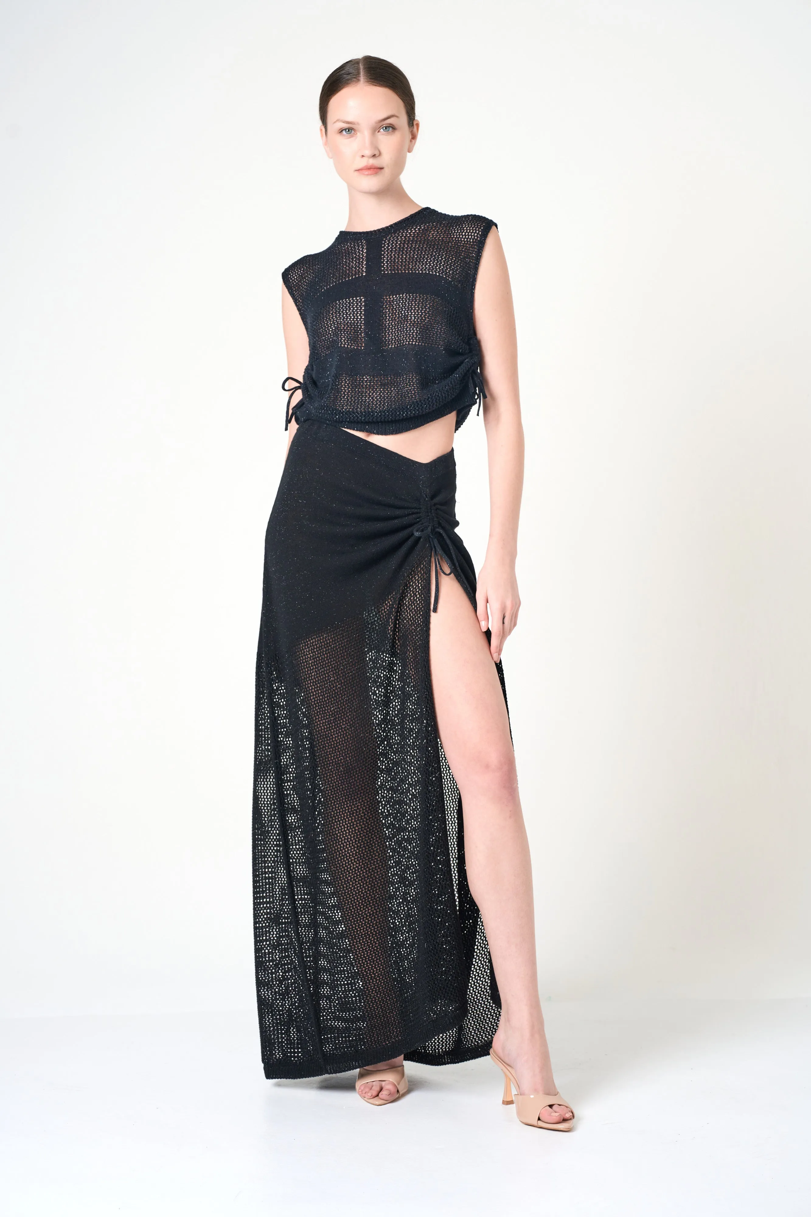 Luxe Sleeveless Top in Black sold by INTERMIX product image thumbnail 5