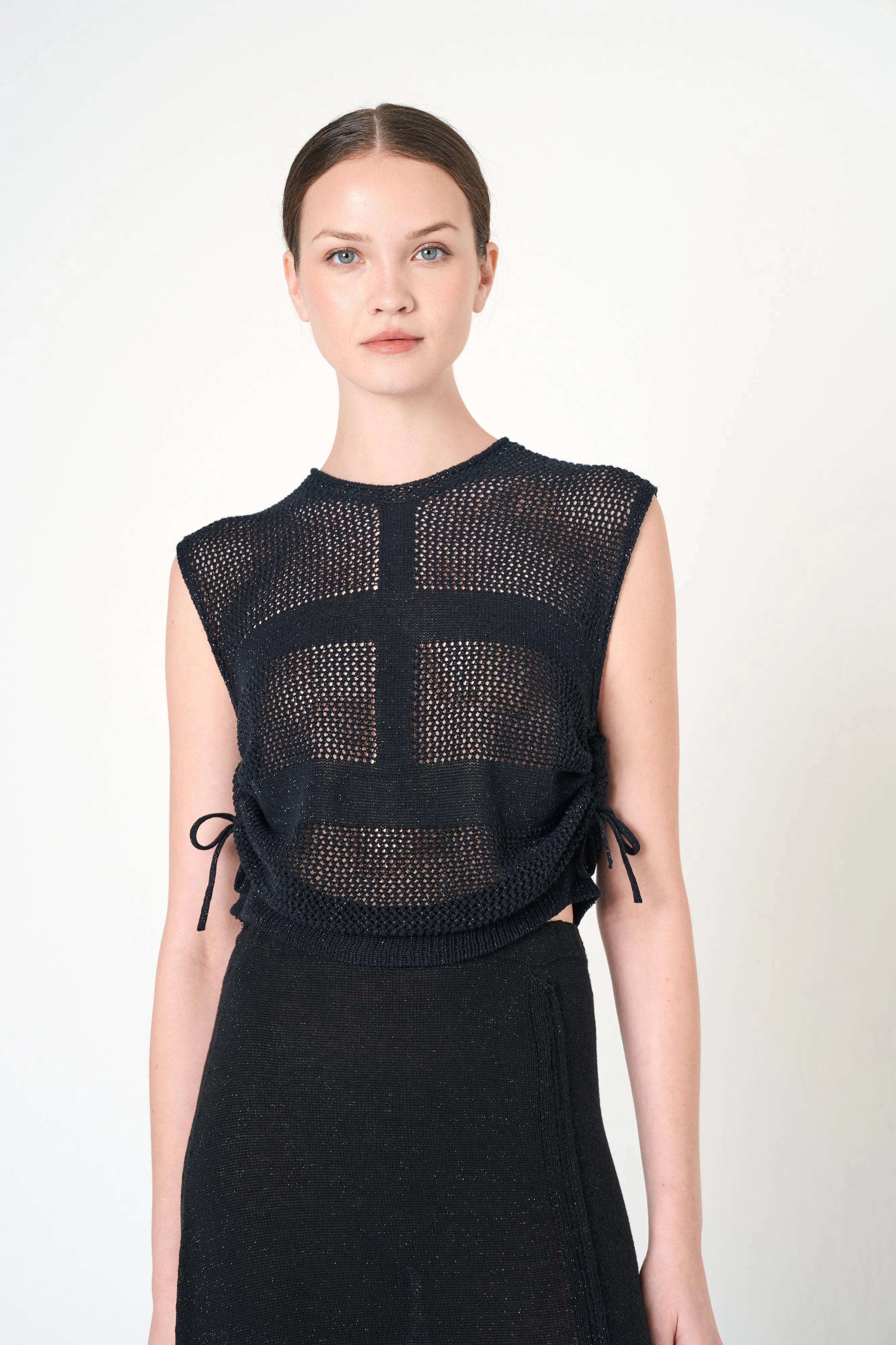 Luxe Sleeveless Top in Black sold by INTERMIX product image thumbnail 3