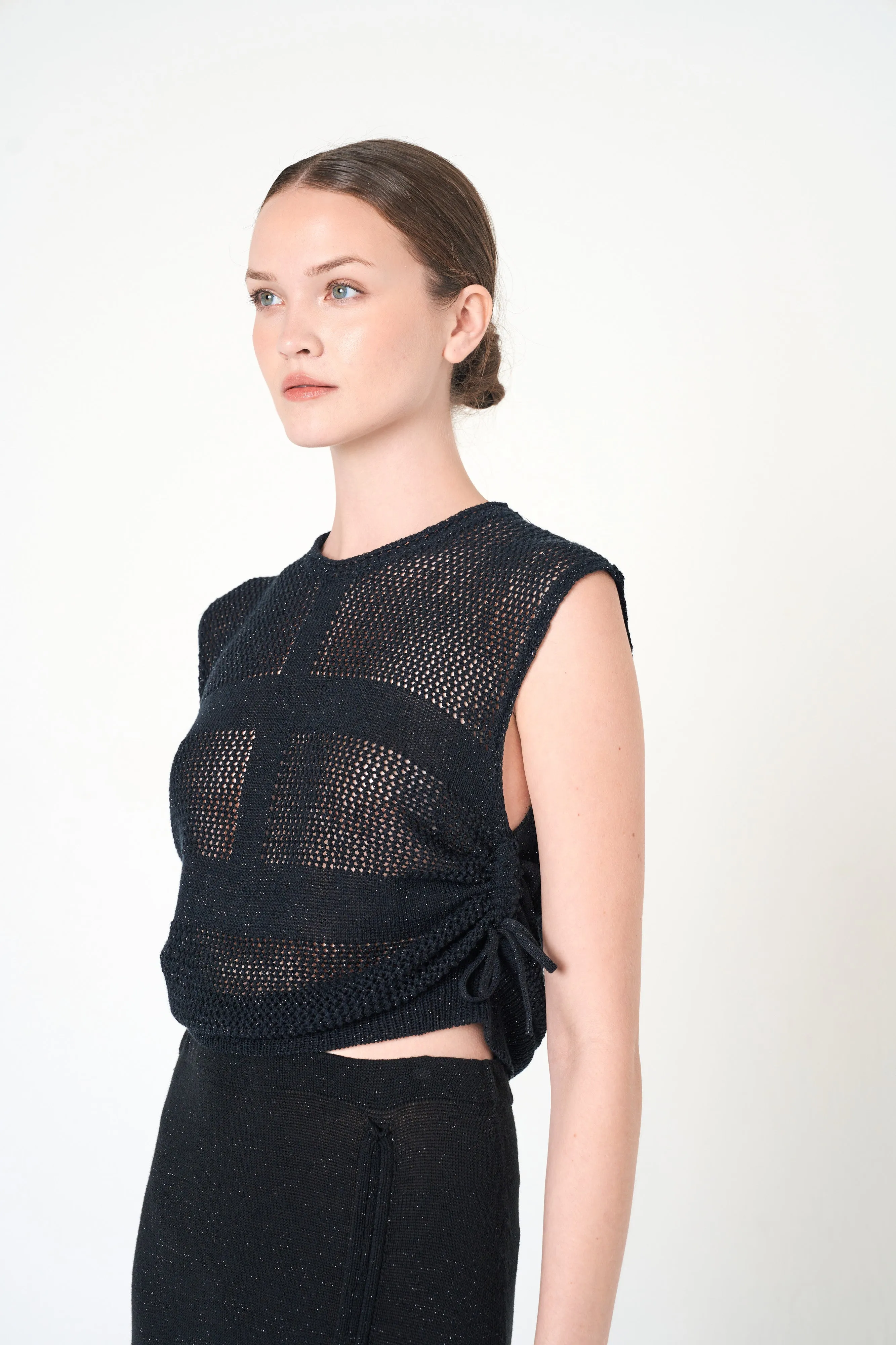 Luxe Sleeveless Top in Black sold by INTERMIX product image thumbnail 4