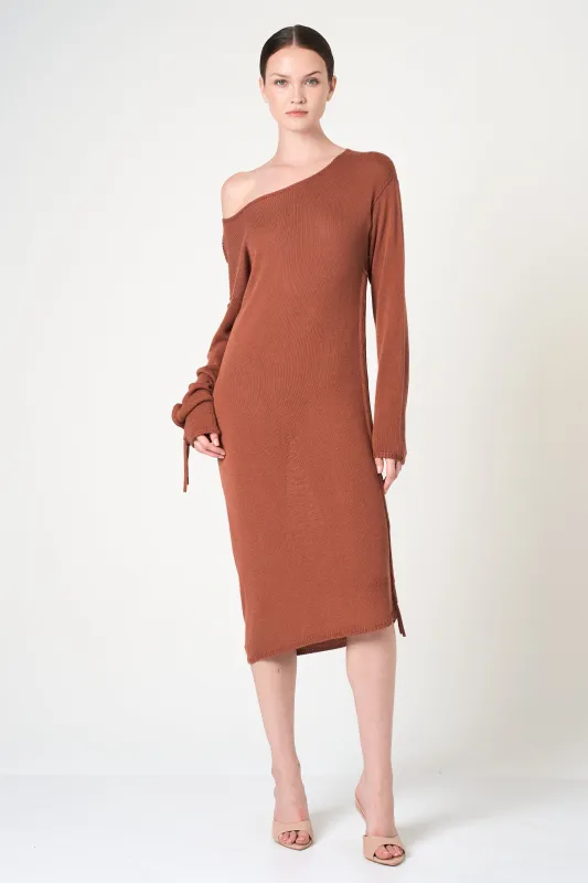 Long Sleeve Dress in Brick made by INTERMIX