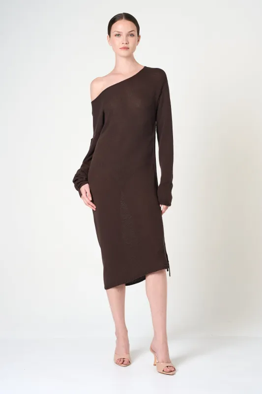Long Sleeve Dress in Brown made by INTERMIX