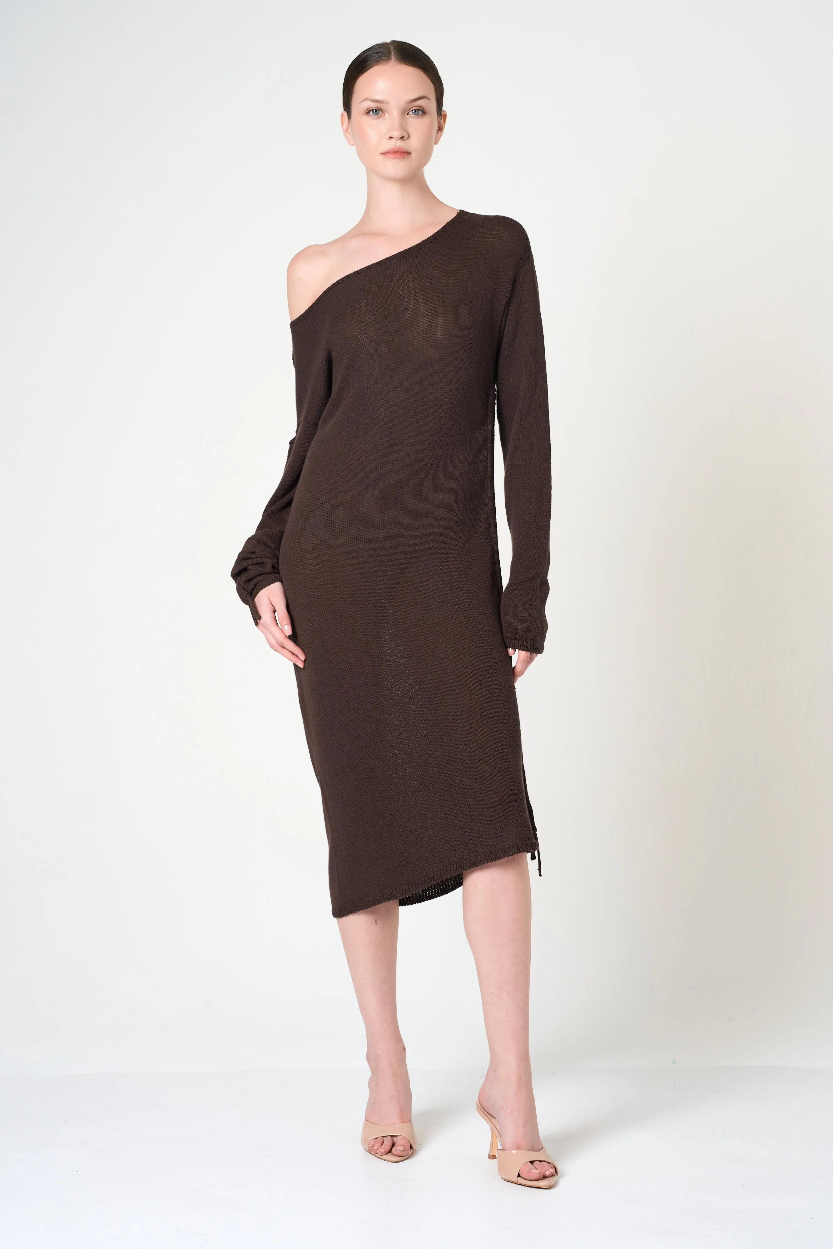Long Sleeve Dress in Brown sold by INTERMIX