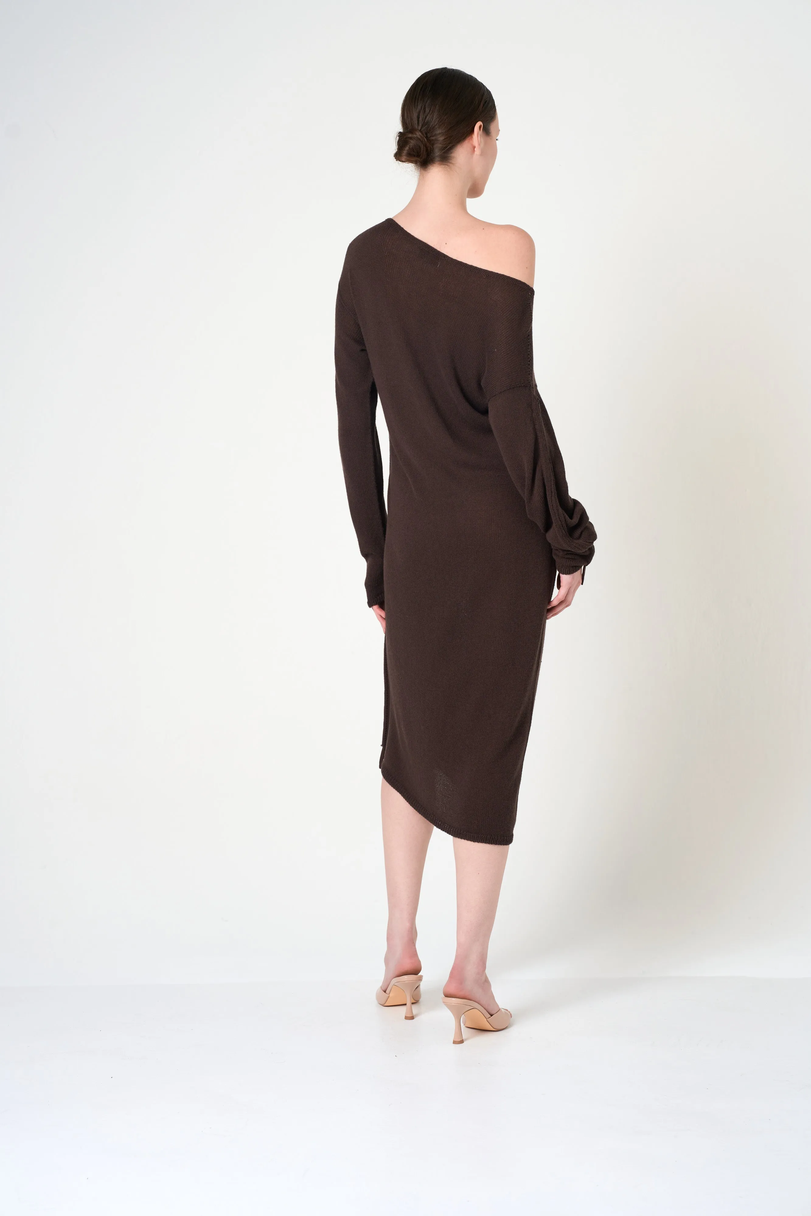 Long Sleeve Dress in Brown sold by INTERMIX product image thumbnail 2