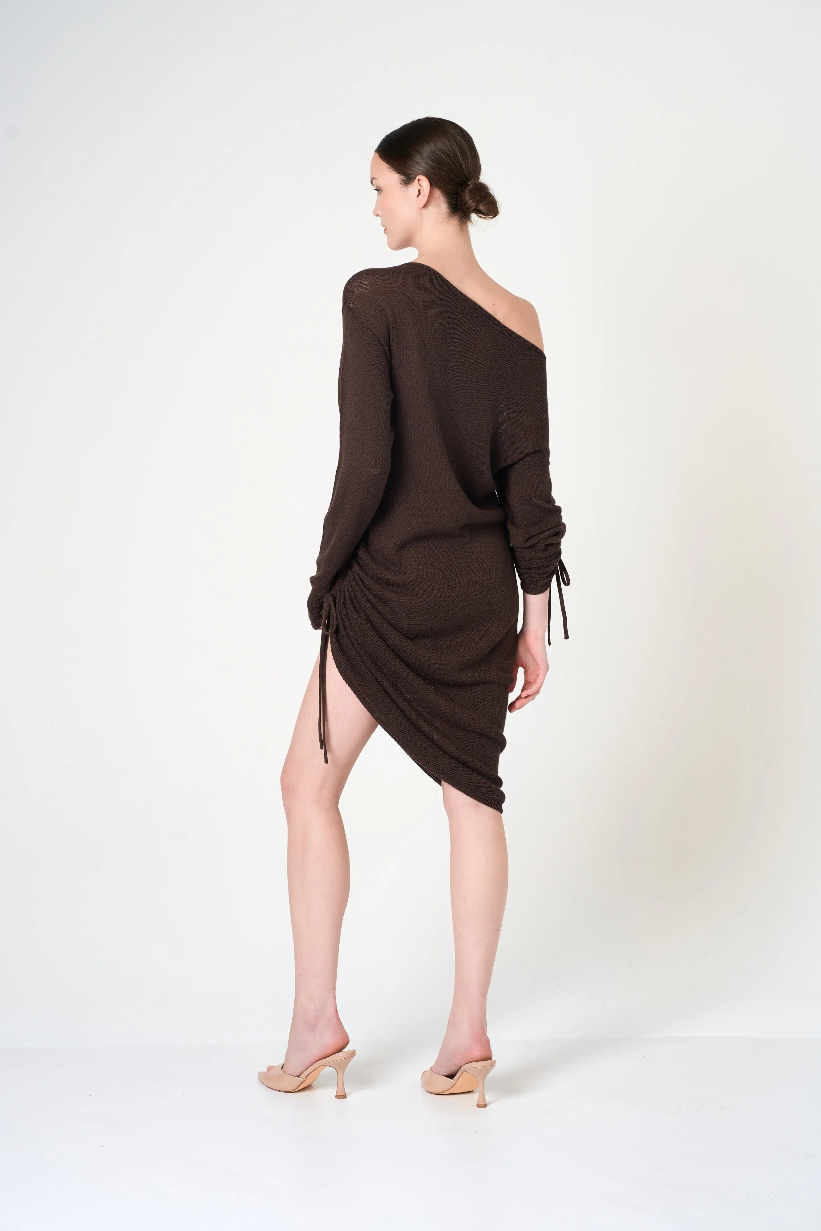 Long Sleeve Dress in Brown sold by INTERMIX product image thumbnail 4