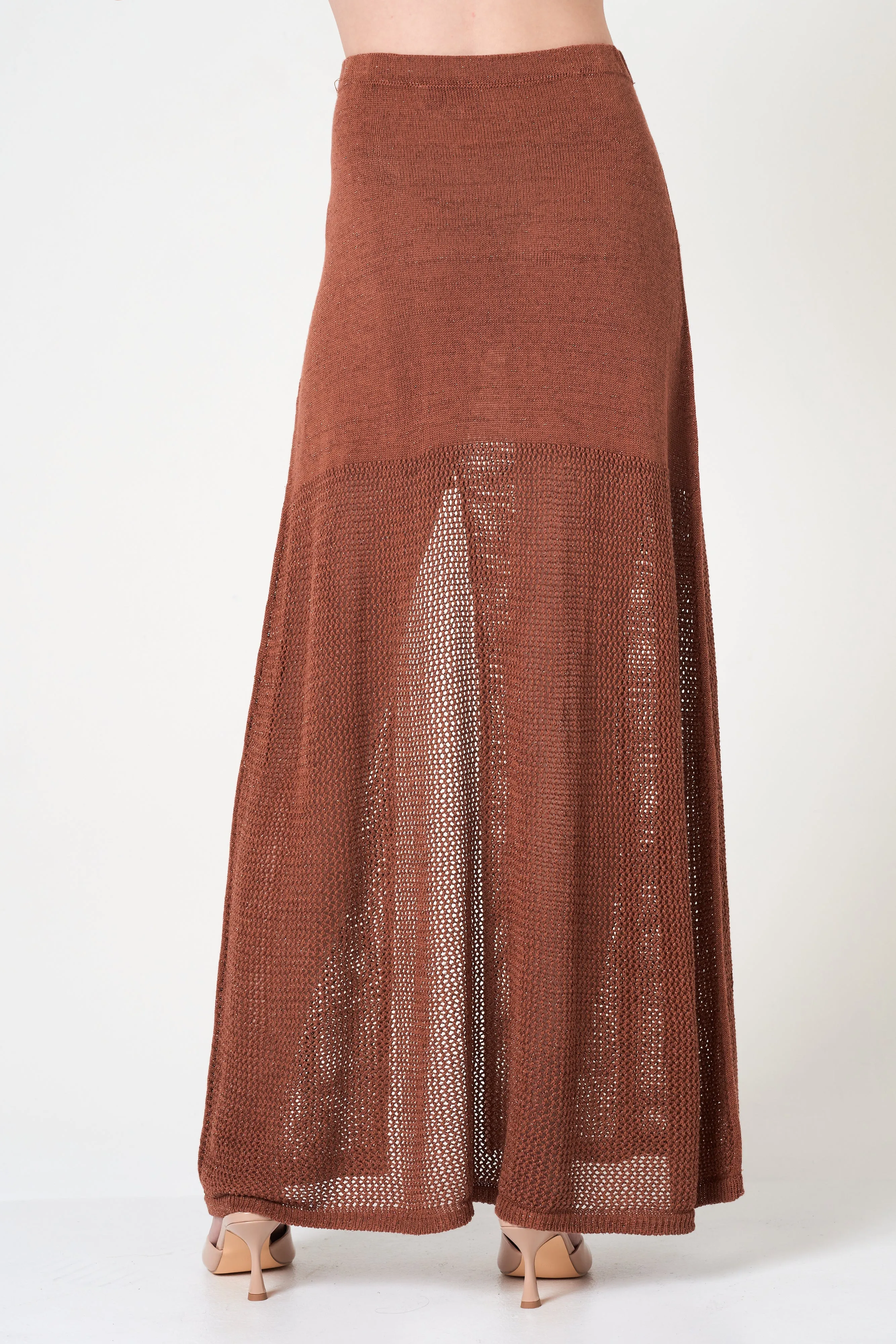 Luxe Long Skirt in Brick sold by INTERMIX product image thumbnail 2