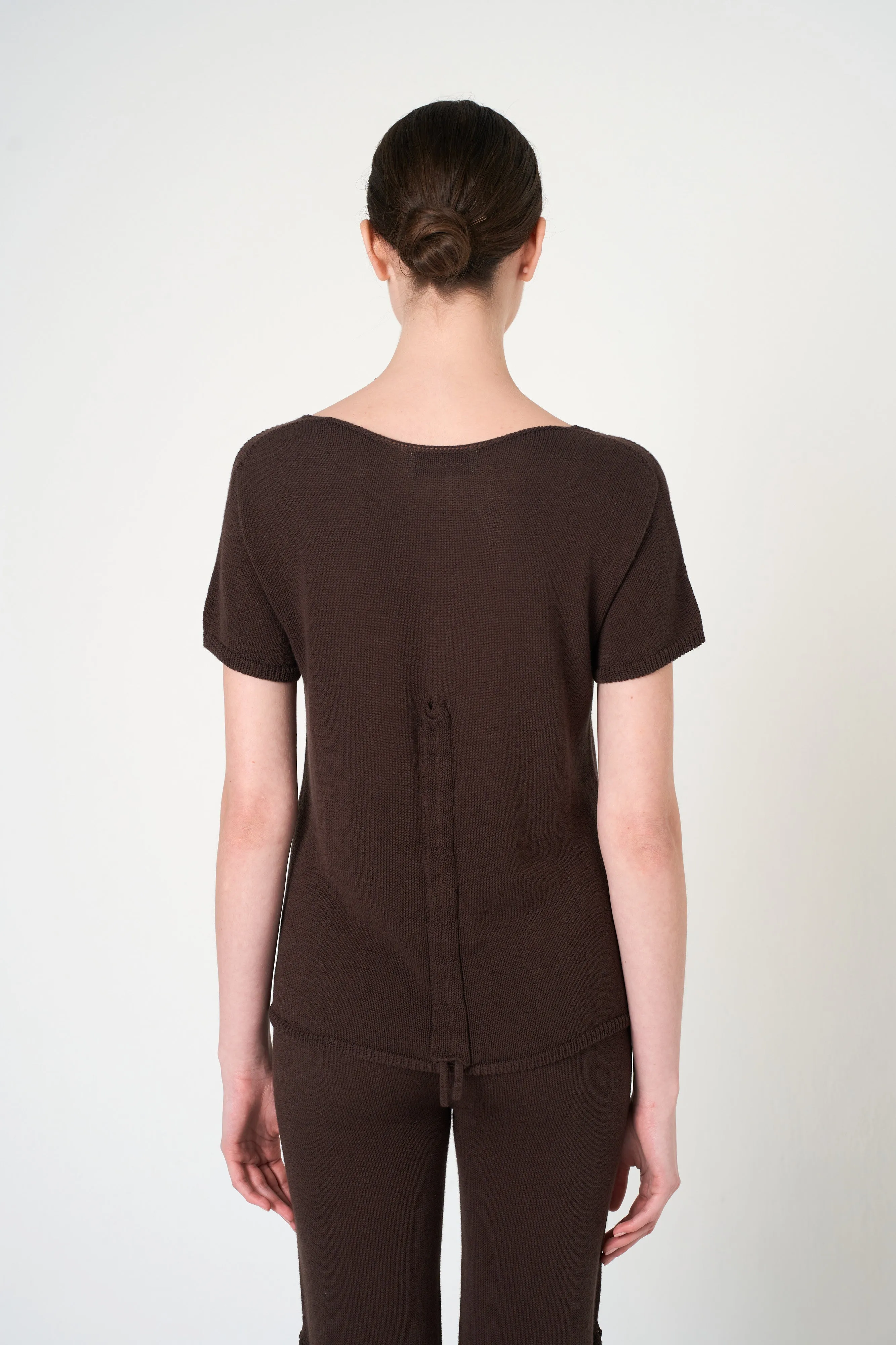 Short Sleeve Top in Brown sold by INTERMIX product image thumbnail 4