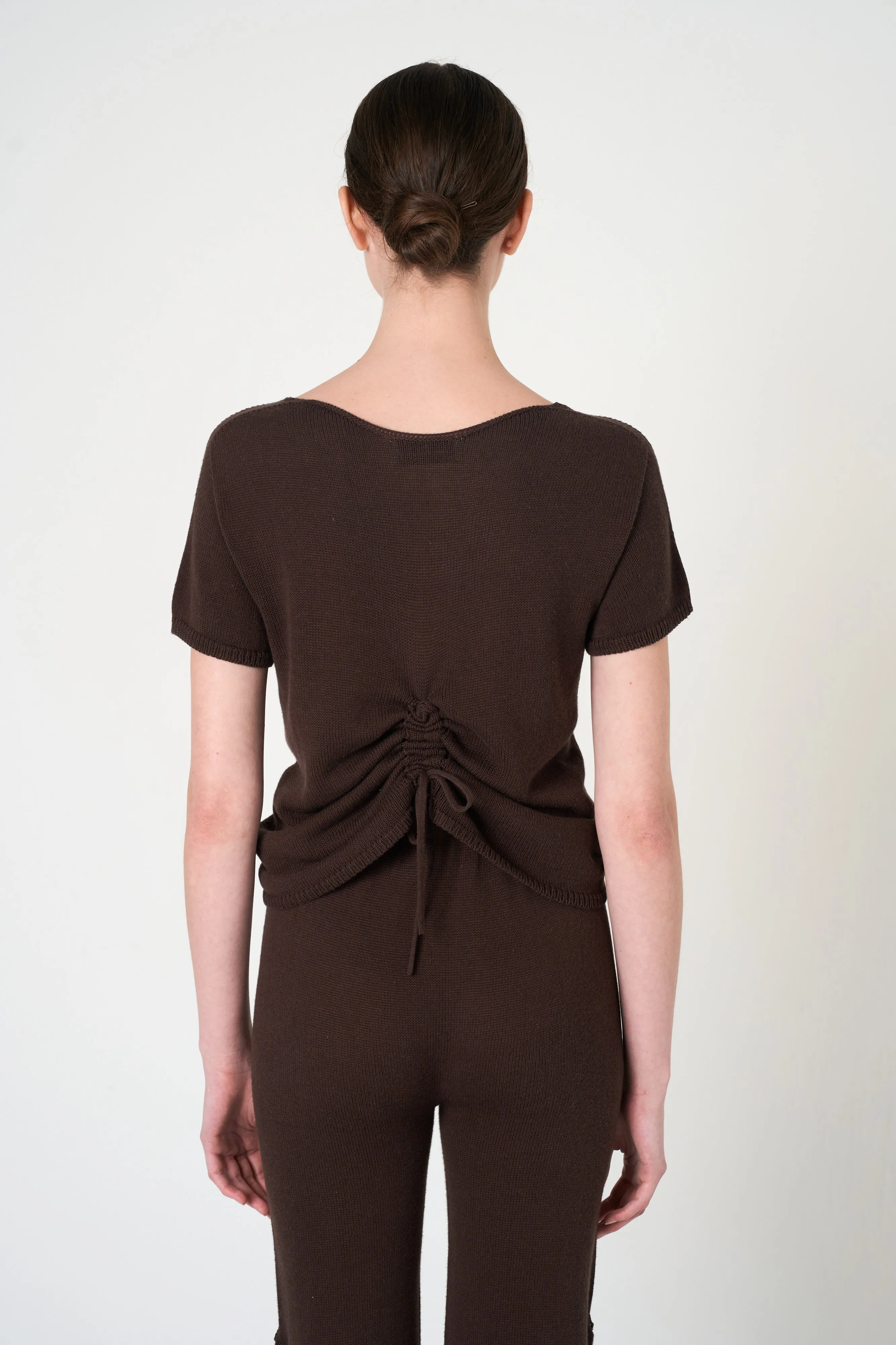 Short Sleeve Top in Brown sold by INTERMIX product image thumbnail 2