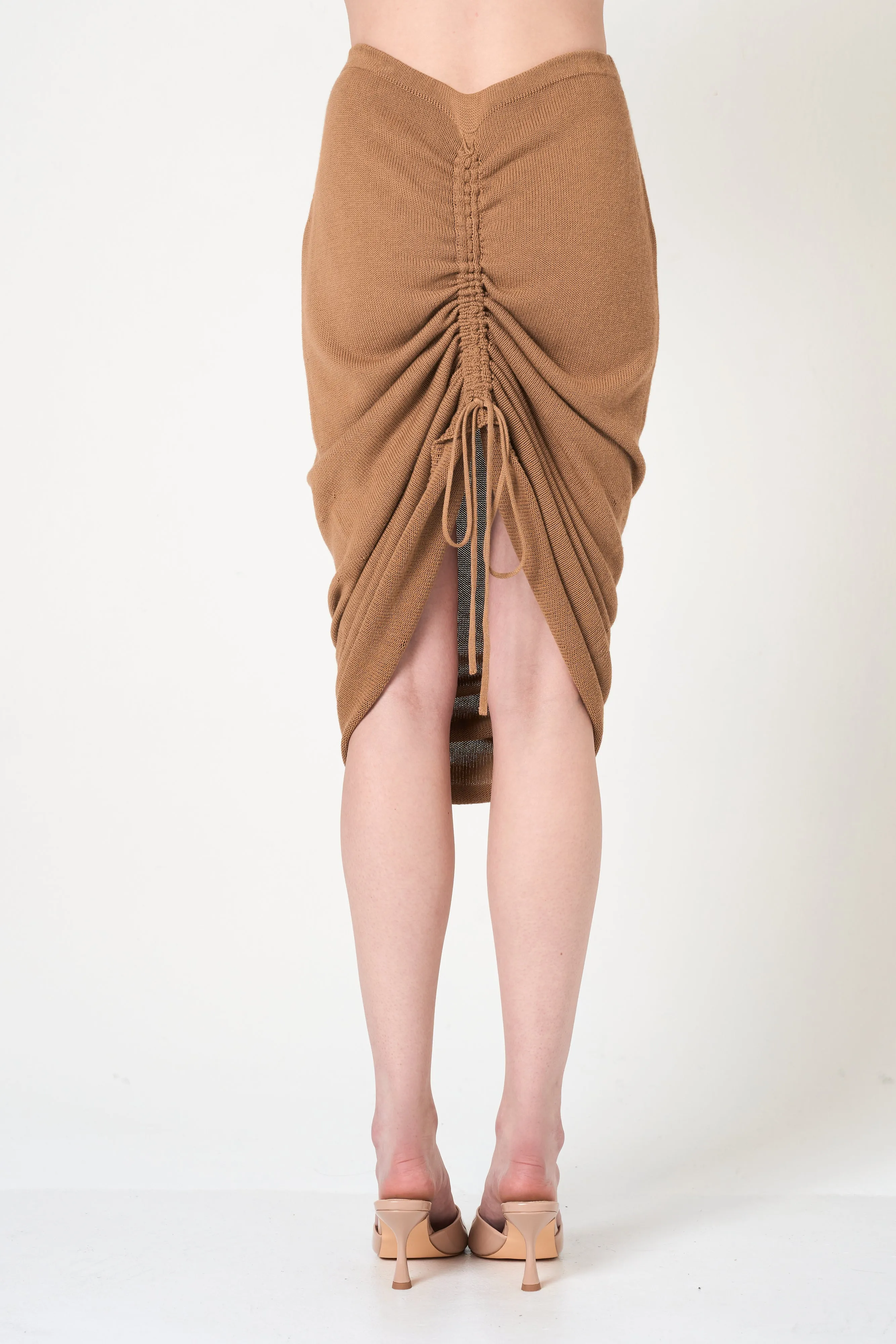 Midi Pencil Skirt in Camel sold by INTERMIX product image thumbnail 4