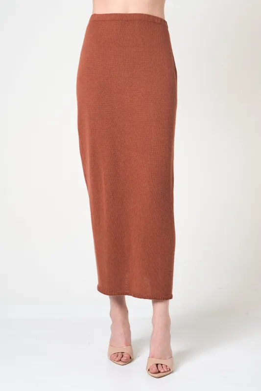 Midi Pencil Skirt in Brick made by INTERMIX
