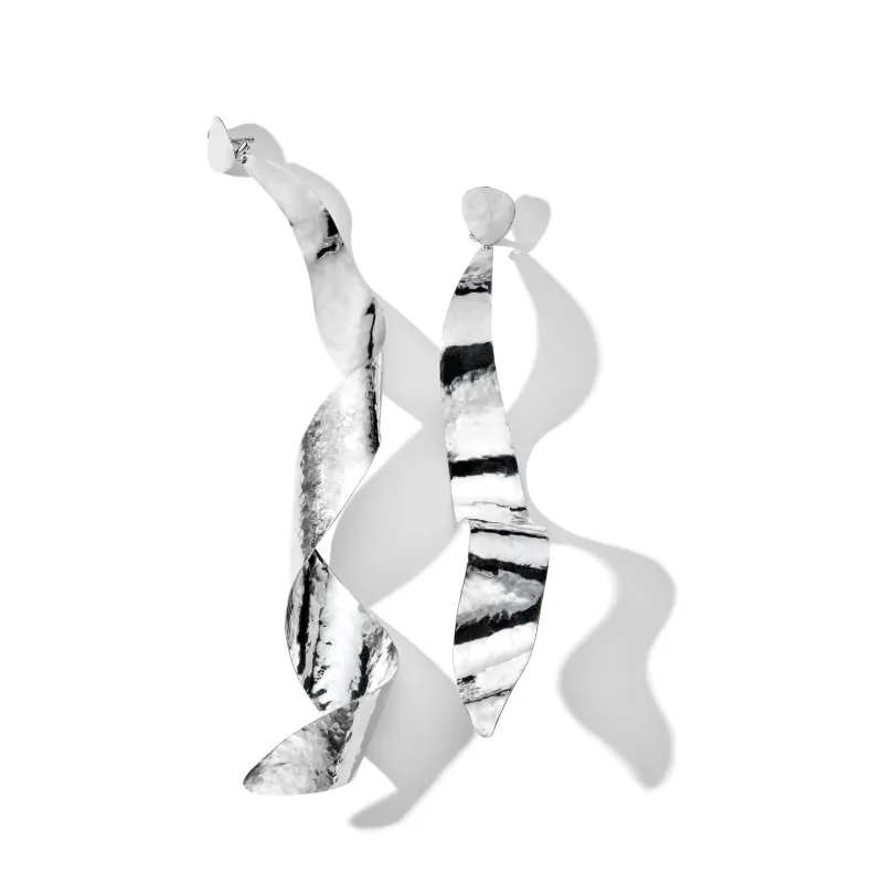 Crinkle Hammered Ribbon Earrings sold by Ippolita