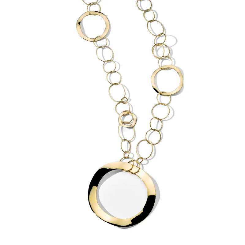 Large Wavy Circle and Wire Links Necklace 49.5" sold by Ippolita
