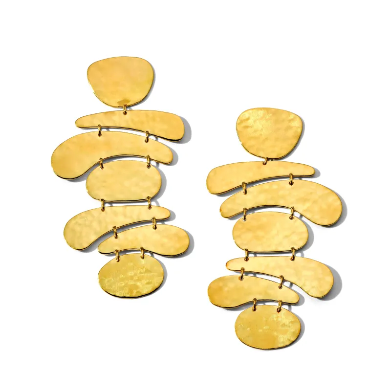 Crinkle Organic Shape 7-Tier Dangle Earrings sold by Ippolita