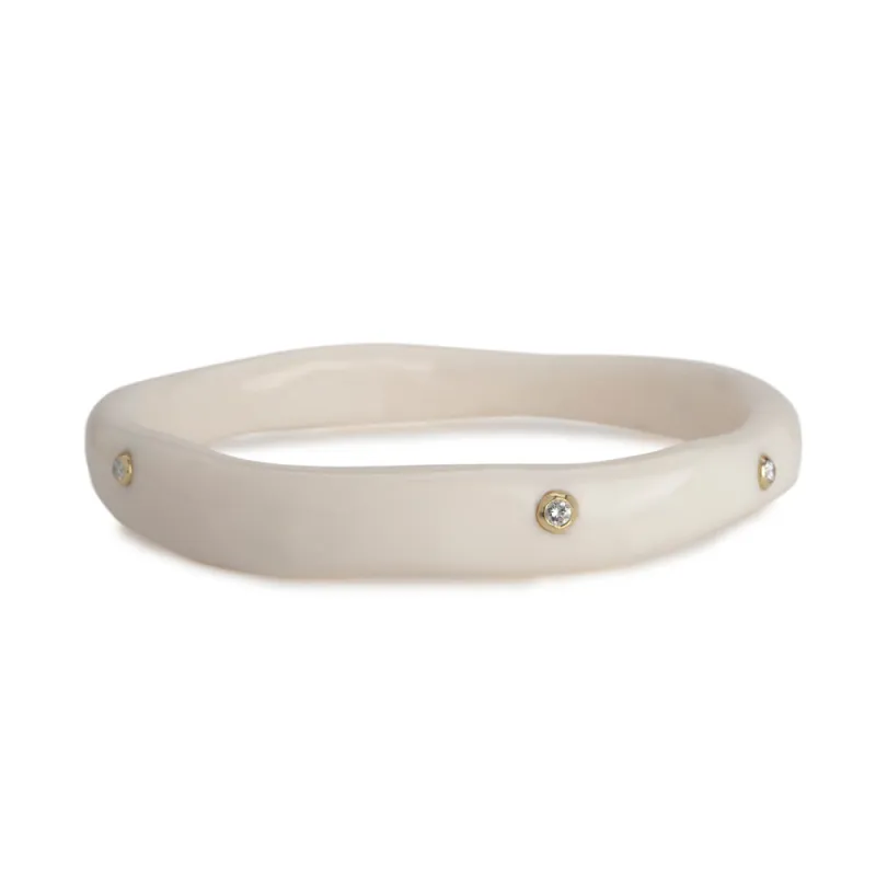 5 Diamond Resin Bangle in Ivory (0.04ctw) sold by Ippolita
