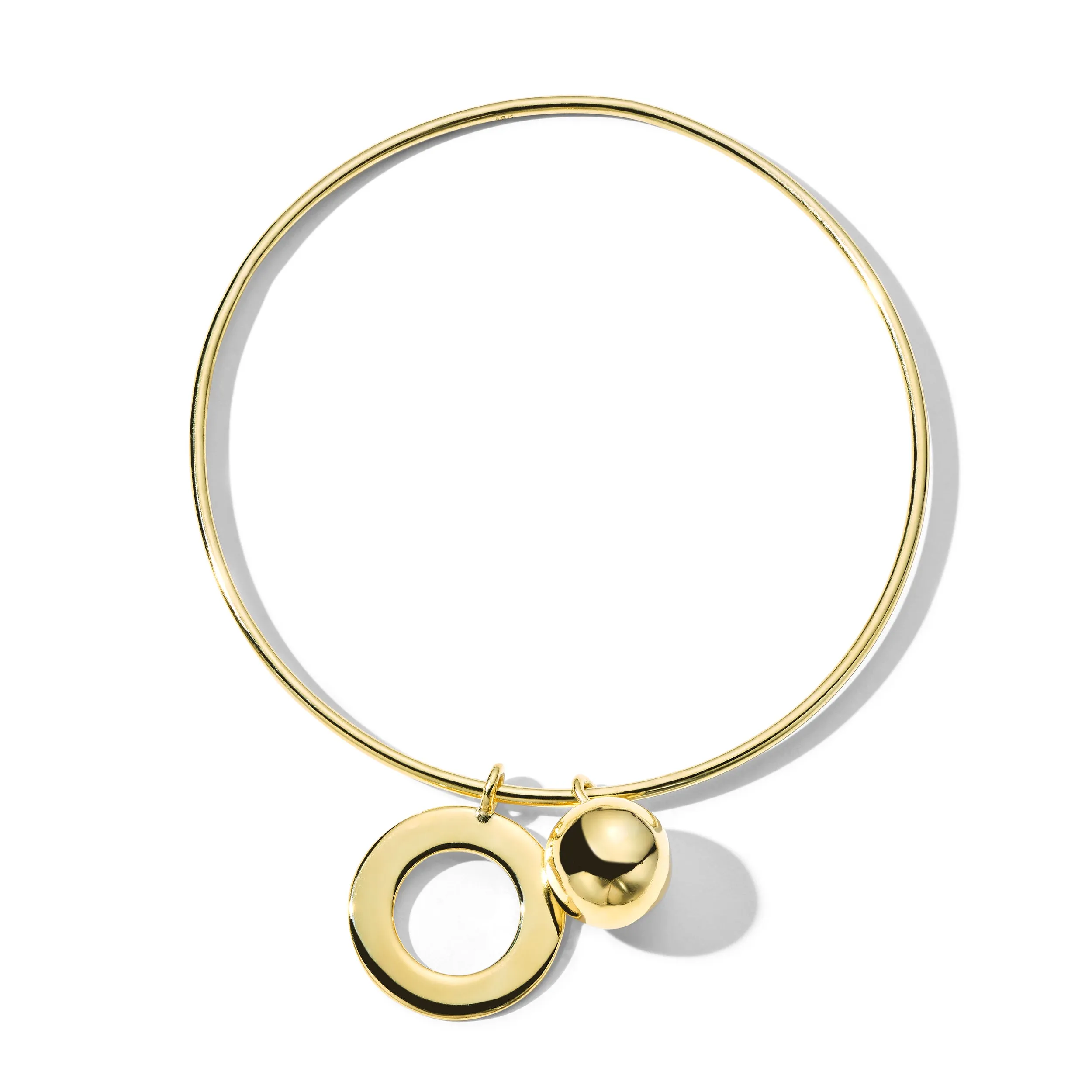 Two-Charm Bangle Bracelet with Round Ball and Perfect Circle sold by Ippolita