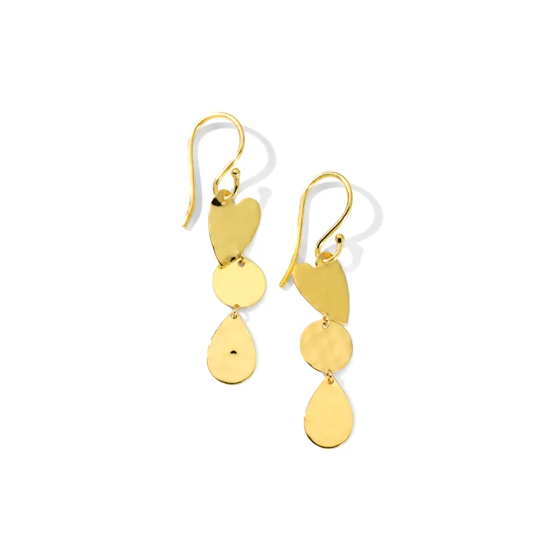 Crinkle Heart Three Drop Earrings sold by Ippolita