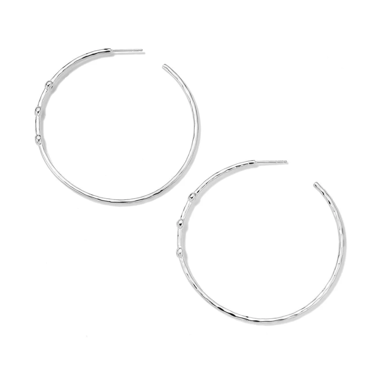 Large 3-Stone Hammered Hoop Earrings (0.17ctw) sold by Ippolita product image thumbnail 2