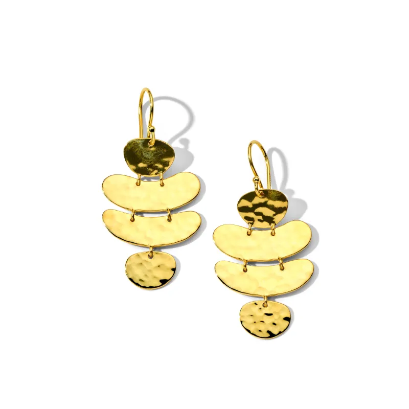 Crinkle Organic Shape 4-Tier Dangle Earrings sold by Ippolita