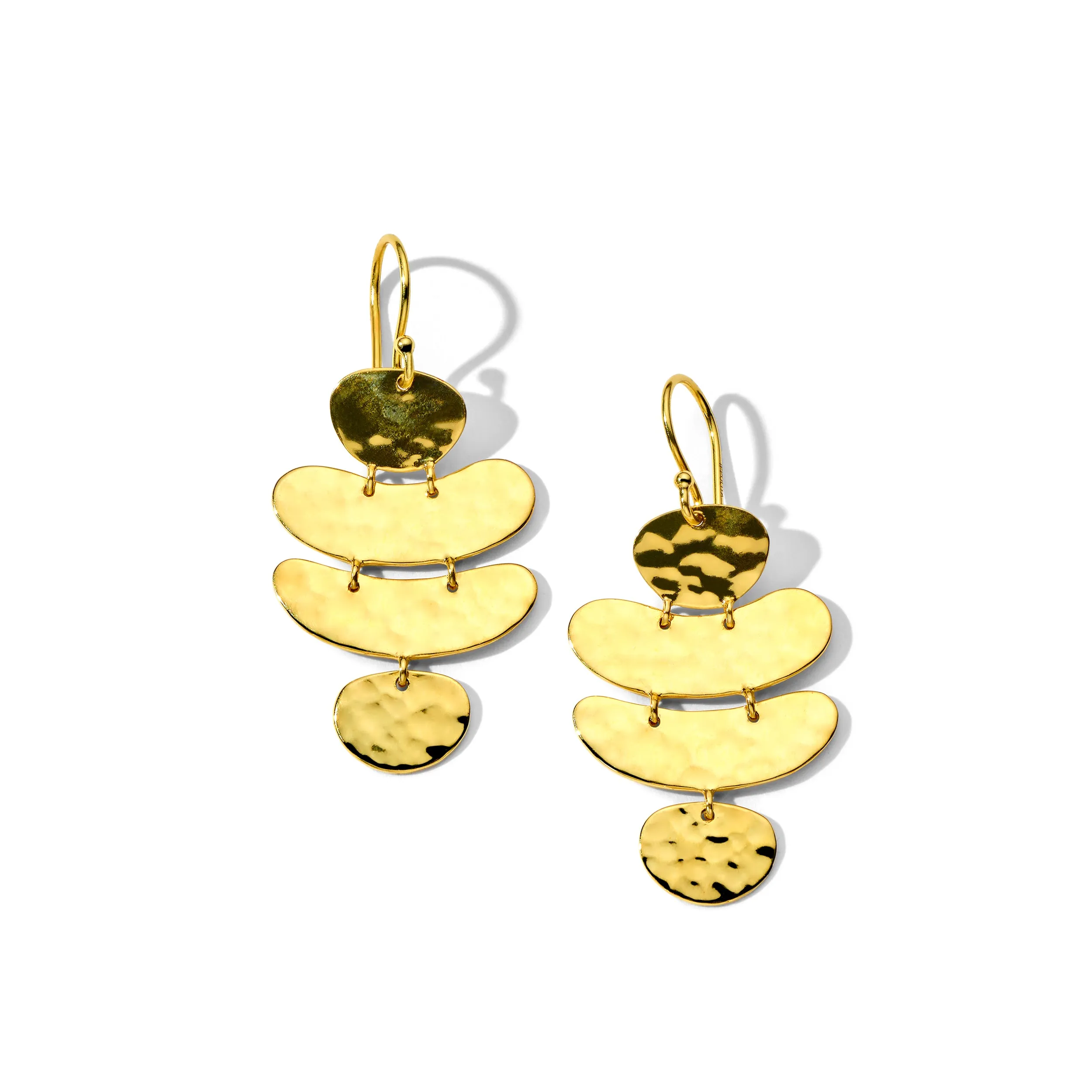 Crinkle Organic Shape 4-Tier Dangle Earrings sold by Ippolita